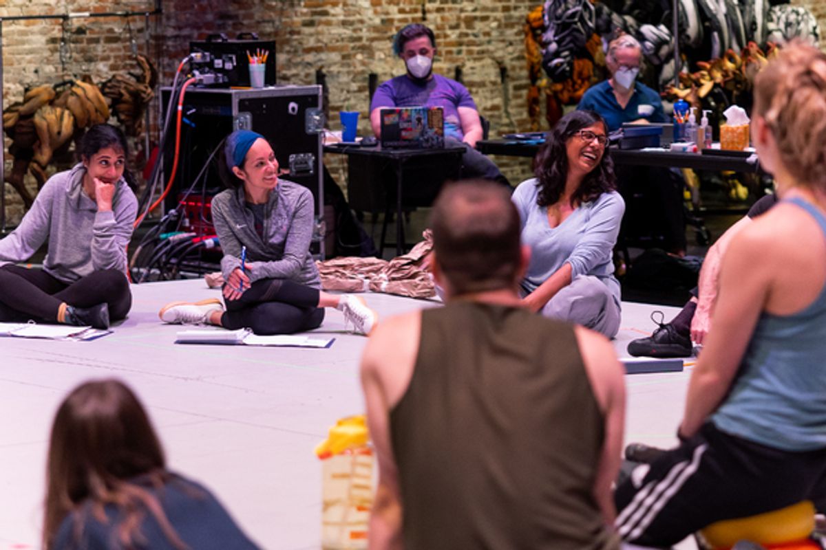 Lolita Chakrabarti (center) and members of the company at 