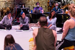 Lolita Chakrabarti (center) and members of the company @ BroadwayWorld Lolita Chakrabarti (center) and members of the company Photo
