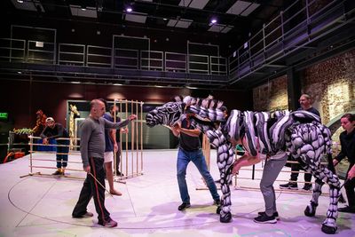 Sathya Sridharan, Rajesh Bose, and Avery Glymph, Andrew Wilson, and Betsy Rosen (behi Photo