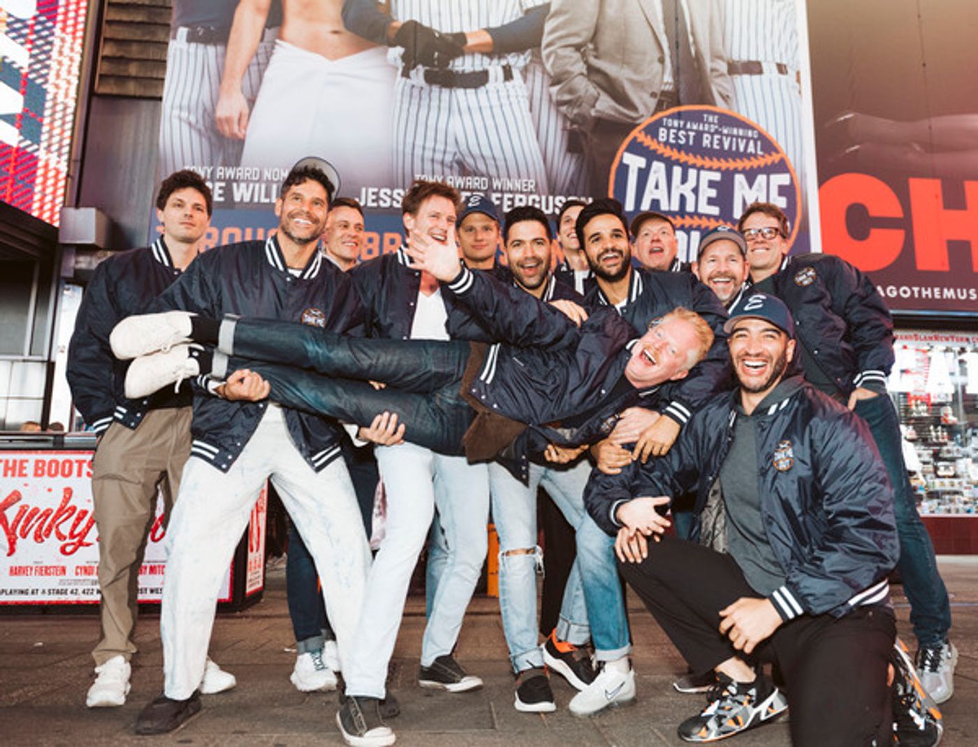 Photos & Video: The Cast of TAKE ME OUT Visits New Billboard in Times Square  Image