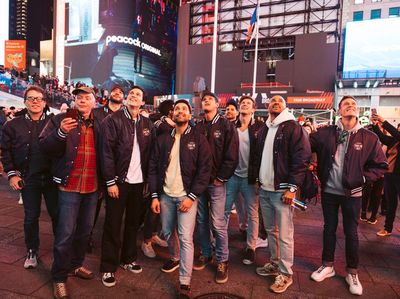 The cast of Take Me Out  Photo