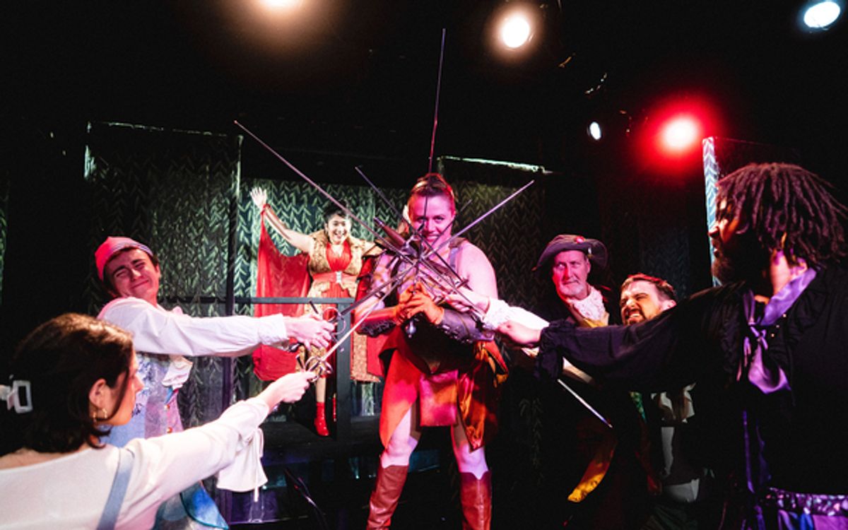 (center) Jenna Steege Ramey with (clockwise from lower left) Emilie Rose Danno, Declan Collins, Karla Corona, Frank Nall, Grant Carriker and Ernest Henton  at 