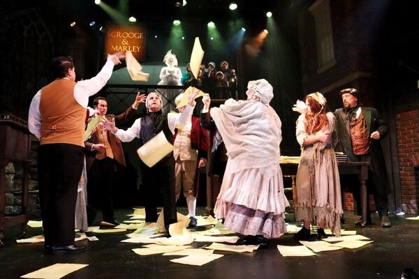 Jeffrey Sanzel and the Cast of A Christmas Carol Photo