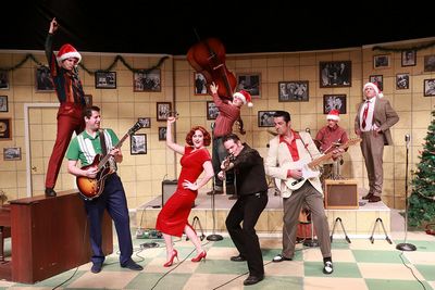 The cast of Million Dollar Quartet Christmas Photo