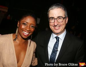 Montego Glover and Host John Oliver Photo