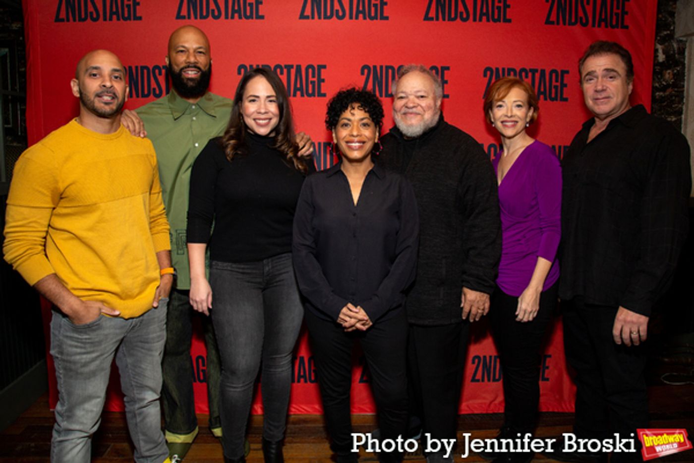Photos: The Company of BETWEEN RIVERSIDE AND CRAZY Meets the Press!  Image