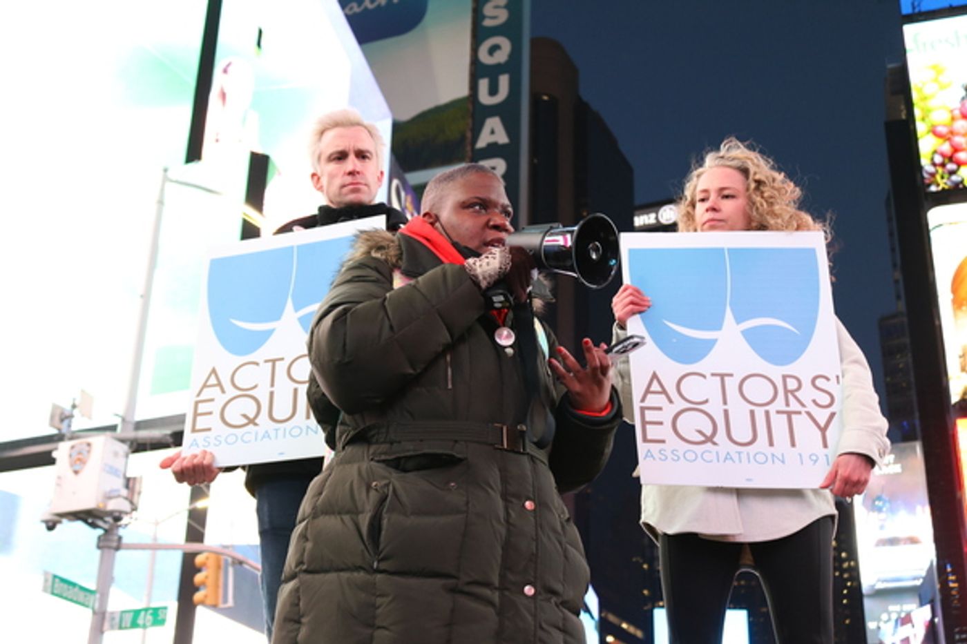 Photos & Video: Actors' Equity Members Rally in Times Square for a Fair Deal on Broadway Photos & Video: Actors' Equity Members Rally in Times Square for a Fair Deal on Broadway Image