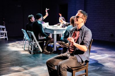 Joseph A. Carrier as Glen & the cast of THE SPIDER QUEEN; photo by Ashleigh Ann Gardn Photo