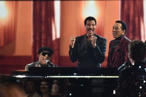 Stevie Wonder, Lionel Richie, and Smokey Robinson Photo