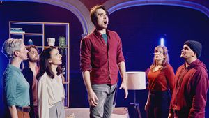 Oli Higginson and the cast of Catch Me: Jorien Zeevaart, James Hameed, Molly Lynch, A Photo