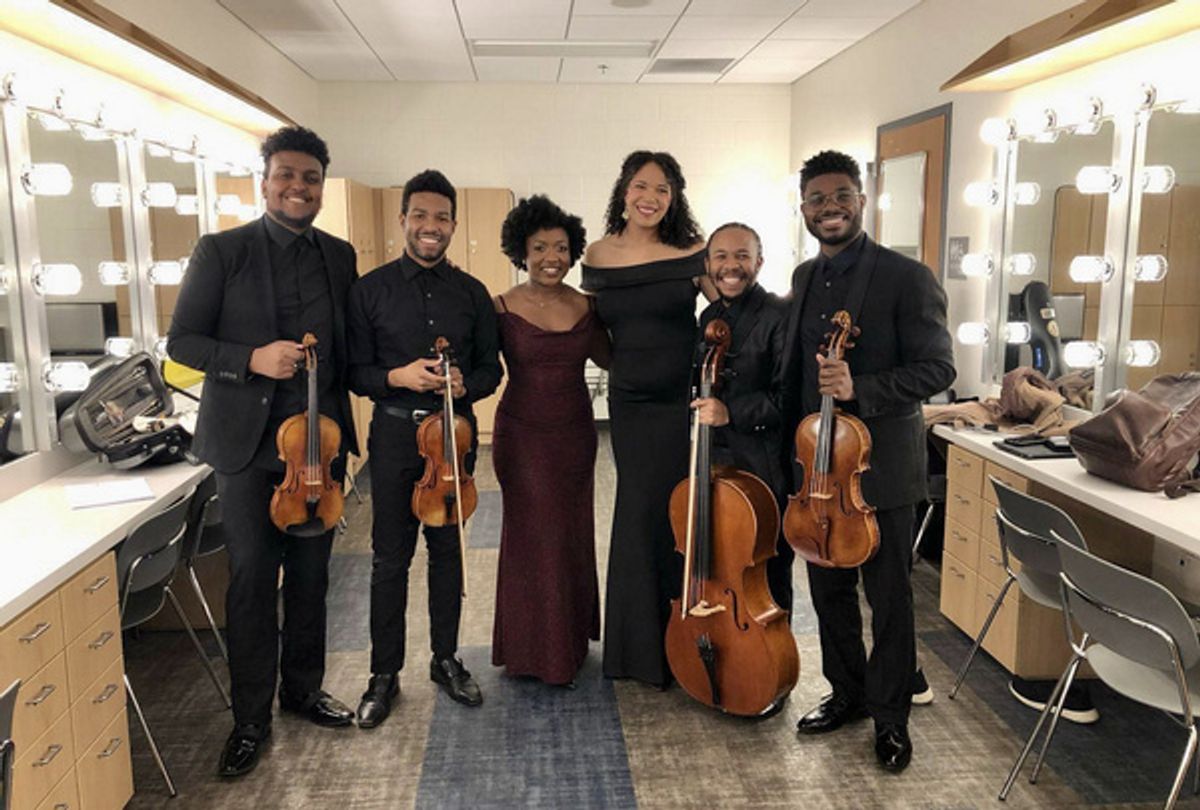 Messiah Ahmed, Amyr Joyner, Raven McMillon, Amanda Lynn Bottoms, Thapelo Masita, and Edward W. Hardy, Griot String Quartet at 