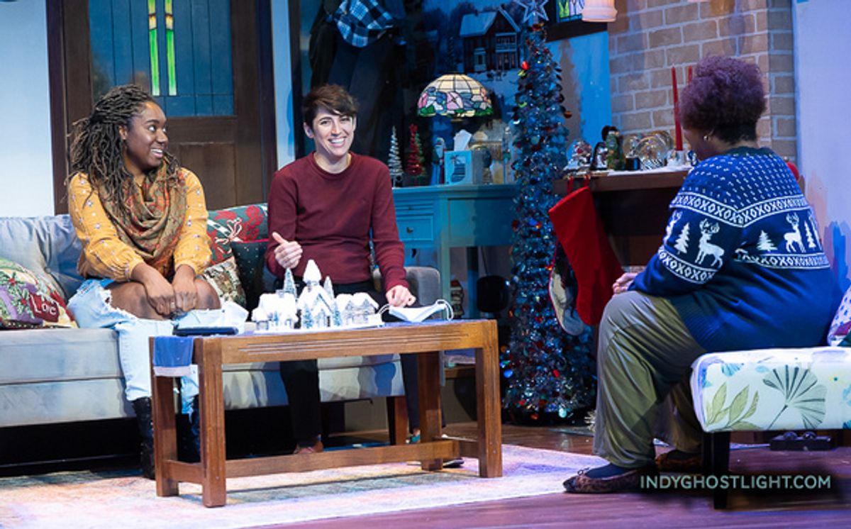 The Rise and Fall of Holly Fudge by Trista Baldwin. Jaddy Ciucci as Jordan, Terra McFarland as Holly, Milicent Wright* as Carol. Photo by Indy Ghost Light at 