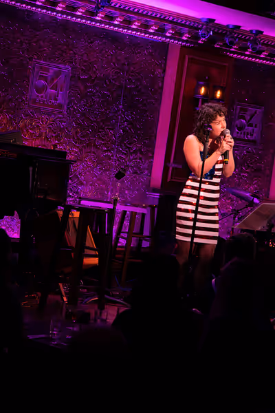 Sarah Steele debuts a new cover of SOS by Abba at 54 Sings For Planned Parenthood, ho Photo