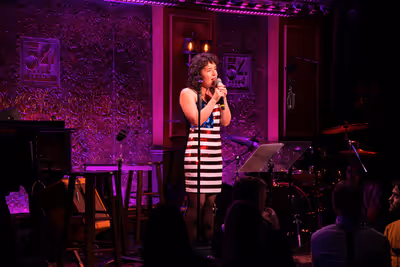 Sarah Steele debuts a new cover of SOS by Abba at 54 Sings For Planned Parenthood, ho Photo
