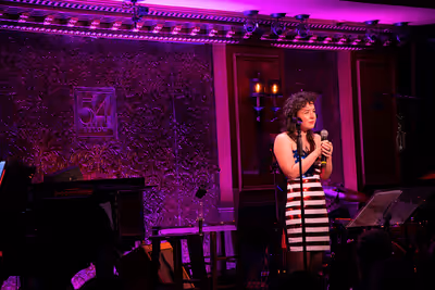 Sarah Steele debuts a new cover of SOS by Abba at 54 Sings For Planned Parenthood, ho Photo