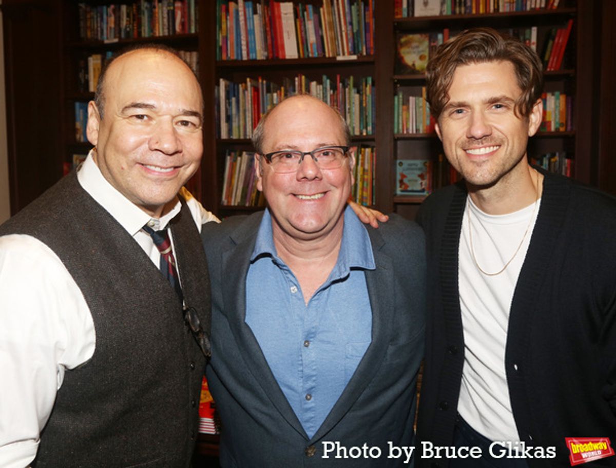 Danny Burstein, Author David Cote and Aaron Tveit at 