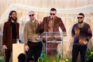 Wayne Sermon, Daniel Platzman, Dan Reynolds, and Ben McKee of Imagine Dragons @ BroadwayWorld Wayne Sermon, Daniel Platzman, Dan Reynolds, and Ben McKee of Imagine Dragons Photo