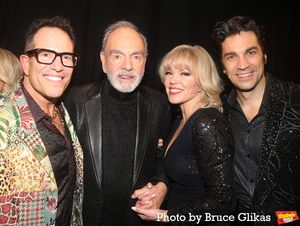 Director Michael Mayer, Neil Diamond, Robyn Hurder and Will Swenson Photo