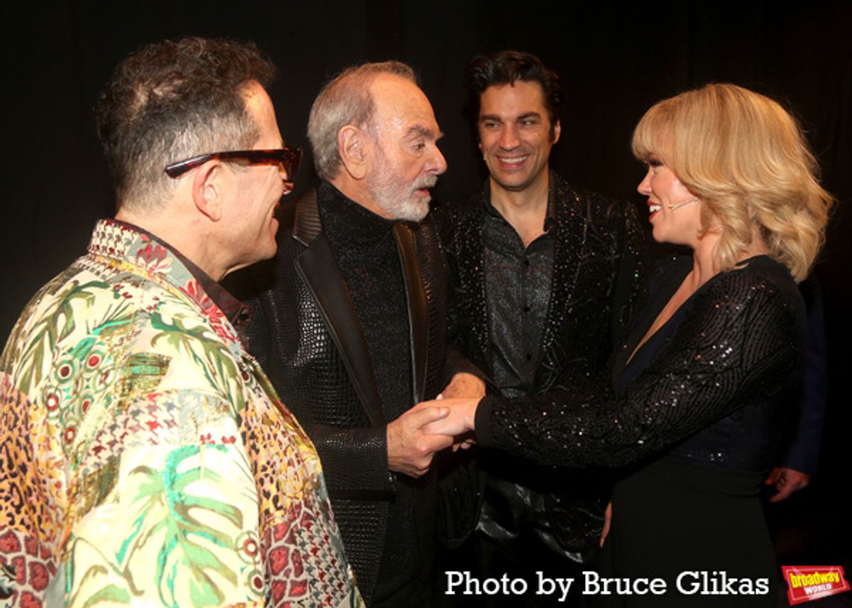 Director Michael Mayer, Neil Diamond, Will Swenson and Robyn Hurder at 