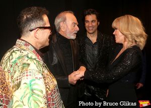 Director Michael Mayer, Neil Diamond, Will Swenson and Robyn Hurder Photo