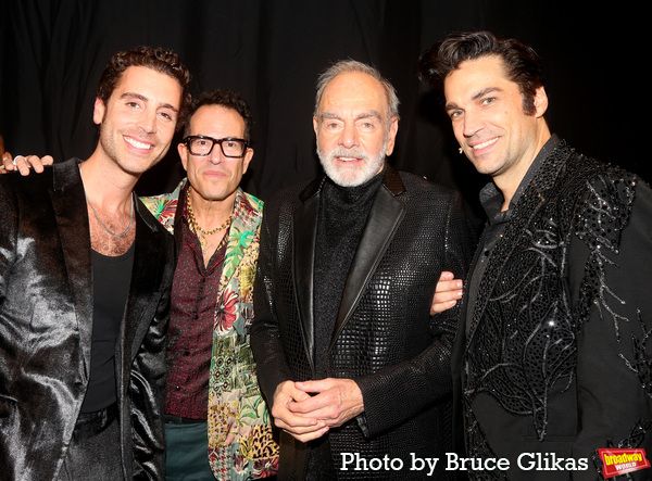 Nick Fradiani, Director Michael Mayer, Neil Diamond and Will Swenson Photo