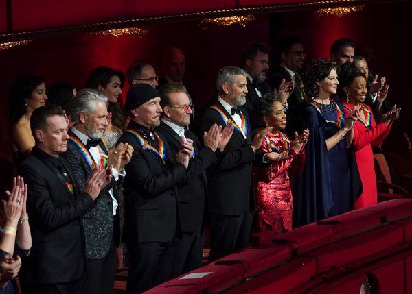 Honorees U2 members (Larry Mullen Jr., Adam Clayton, The Edge, and Bono), George Cloo Photo