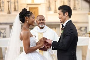 Yaya DaCosta as April Sexton, R.A. Logan as Priest, Brian Tee as Ethan Choi Photo