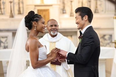 Yaya DaCosta as April Sexton, R.A. Logan as Priest, Brian Tee as Ethan Choi Photo