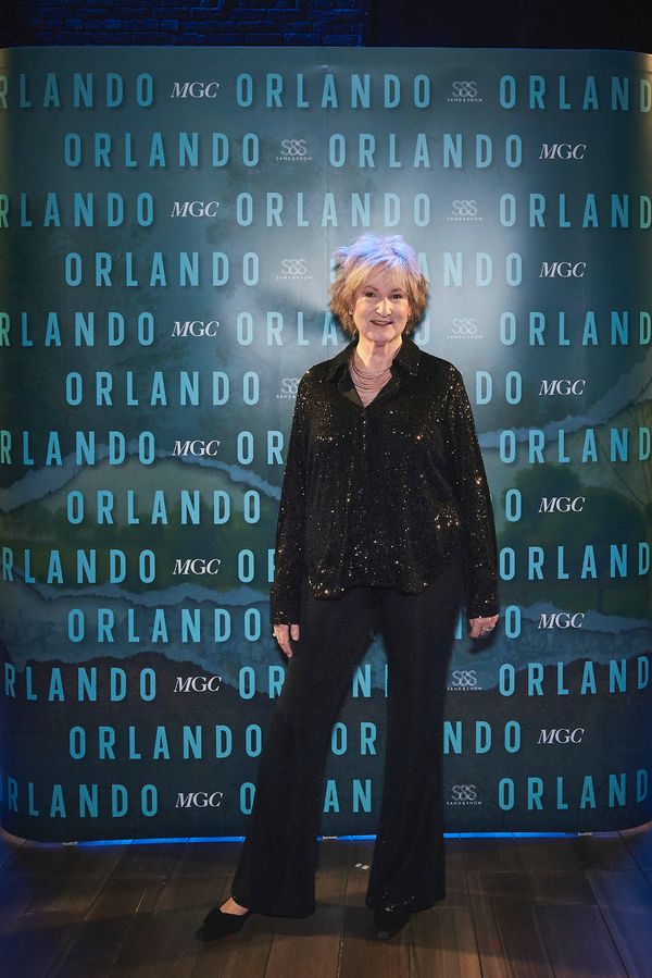 Deborah Findlay on stage after the opening night of Orlando at the Garrick Theatre, L Photo