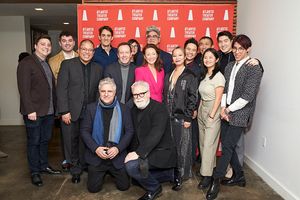 The cast and creative team of The Far Country with Neil Pepe and Jeffory Lawson  Photo