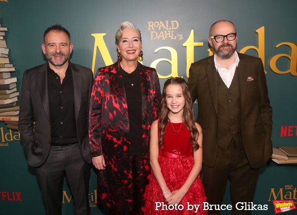 Matthew Warchus, Emma Thompson, Alisha Weir and Dennis Kelly Photo
