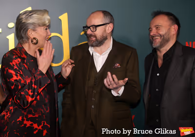 Emma Thompson, Dennis Kelly and Matthew Warchus Photo