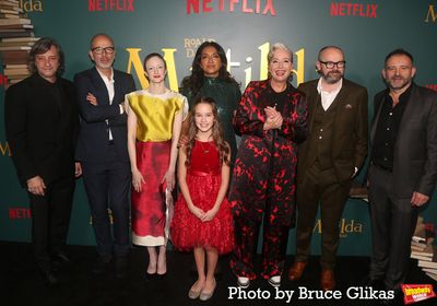 Rob Howell, Eric Fellner, Andrea Riseborough, Sindhu Vee, Alisha Weir, Emma Thompson, Photo