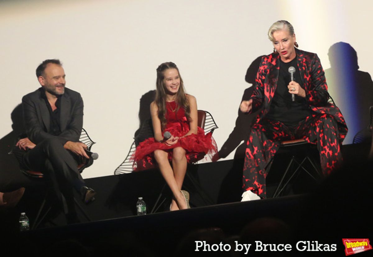 Matthew Warchus, Alisha Weir and Emma Thompson at 