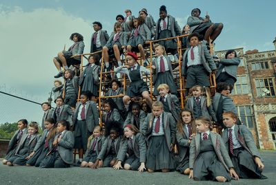 Meesha Garbett as Hortensia & the cast of Roald Dahl's Matilda the Musical Photo