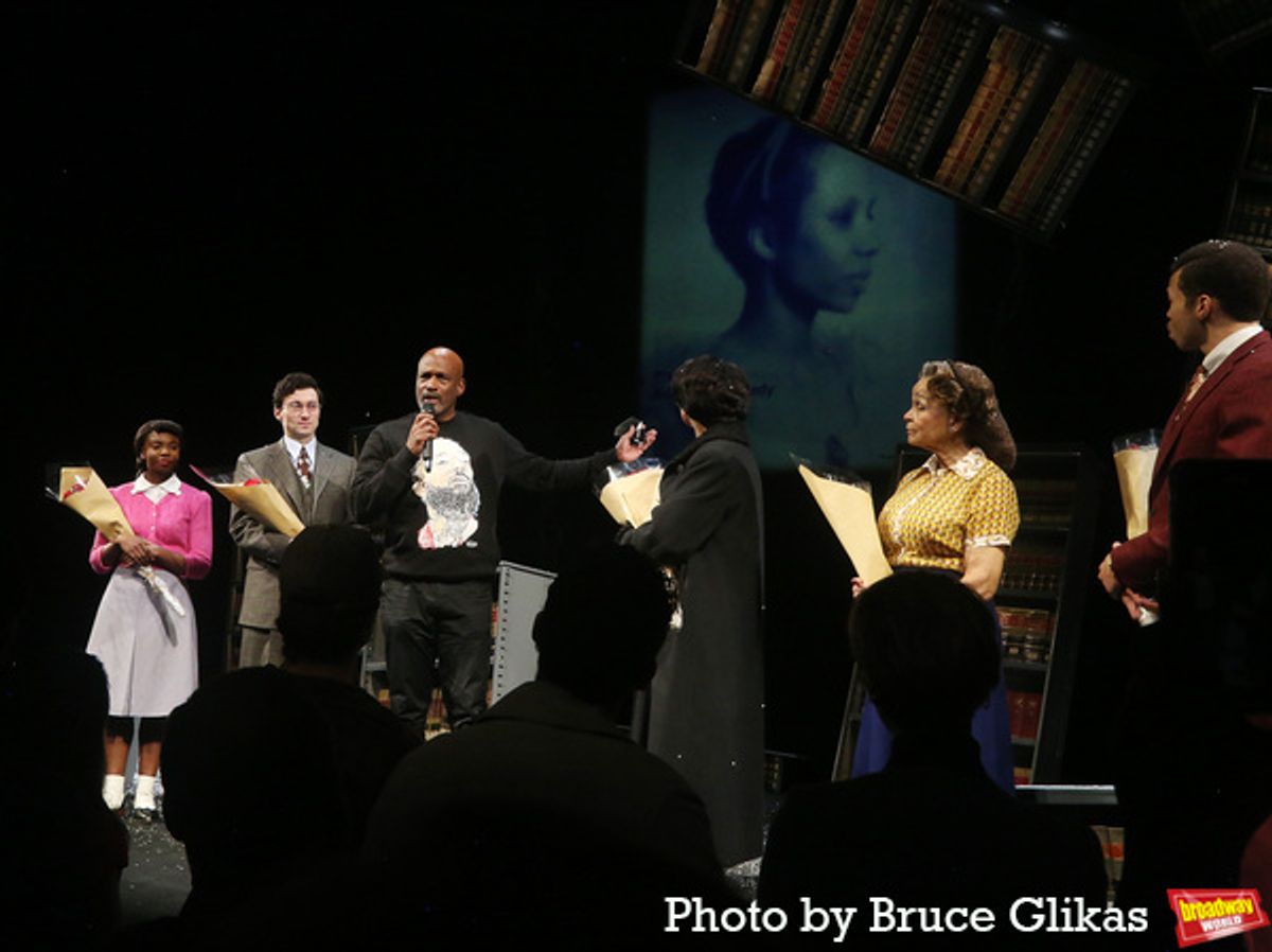 Abigail Stephenson, Bryce Pinkham, Director Kenny Leon. Audra McDonald, Lizan Mitchell and Mister Fitzgerald at 