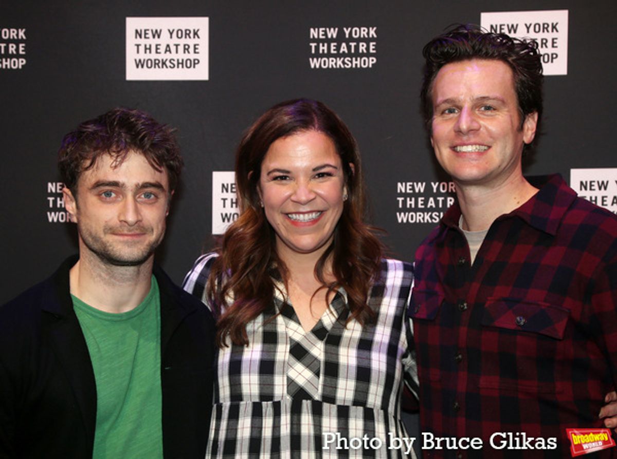 Daniel Radcliffe, Lindsay Mendez and Jonathan Groff at 