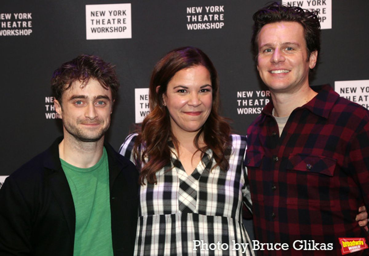 Daniel Radcliffe, Lindsay Mendez and Jonathan Groff at 