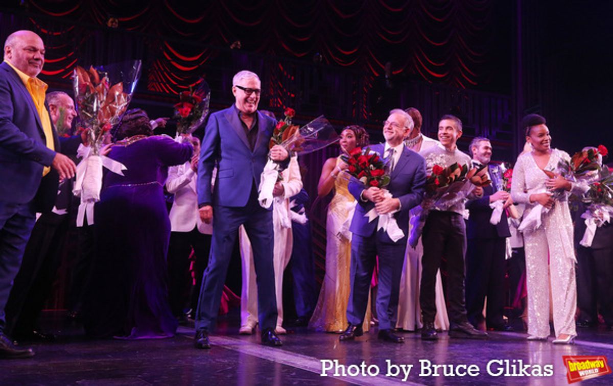 Casey Nicholaw, Marc Shaiman, Scott Wittman, Matthew Lopez, Amber Ruffin and The Cast of 'Some Like it Hot'  at 