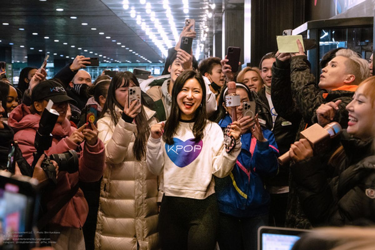 Lina Rose Lee with KPOP cast members and fans  at 