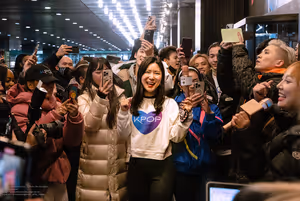 Lina Rose Lee with KPOP cast members and fans @ BroadwayWorld Lina Rose Lee with KPOP cast members and fans Photo