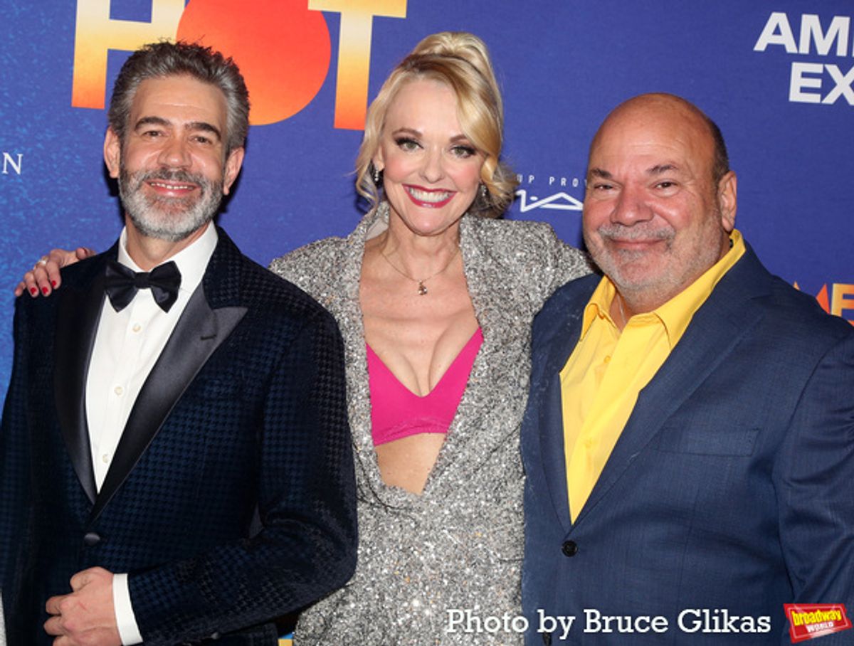 Kevin Del Aguila, Angie Schworer and Casey Nicholaw  at 