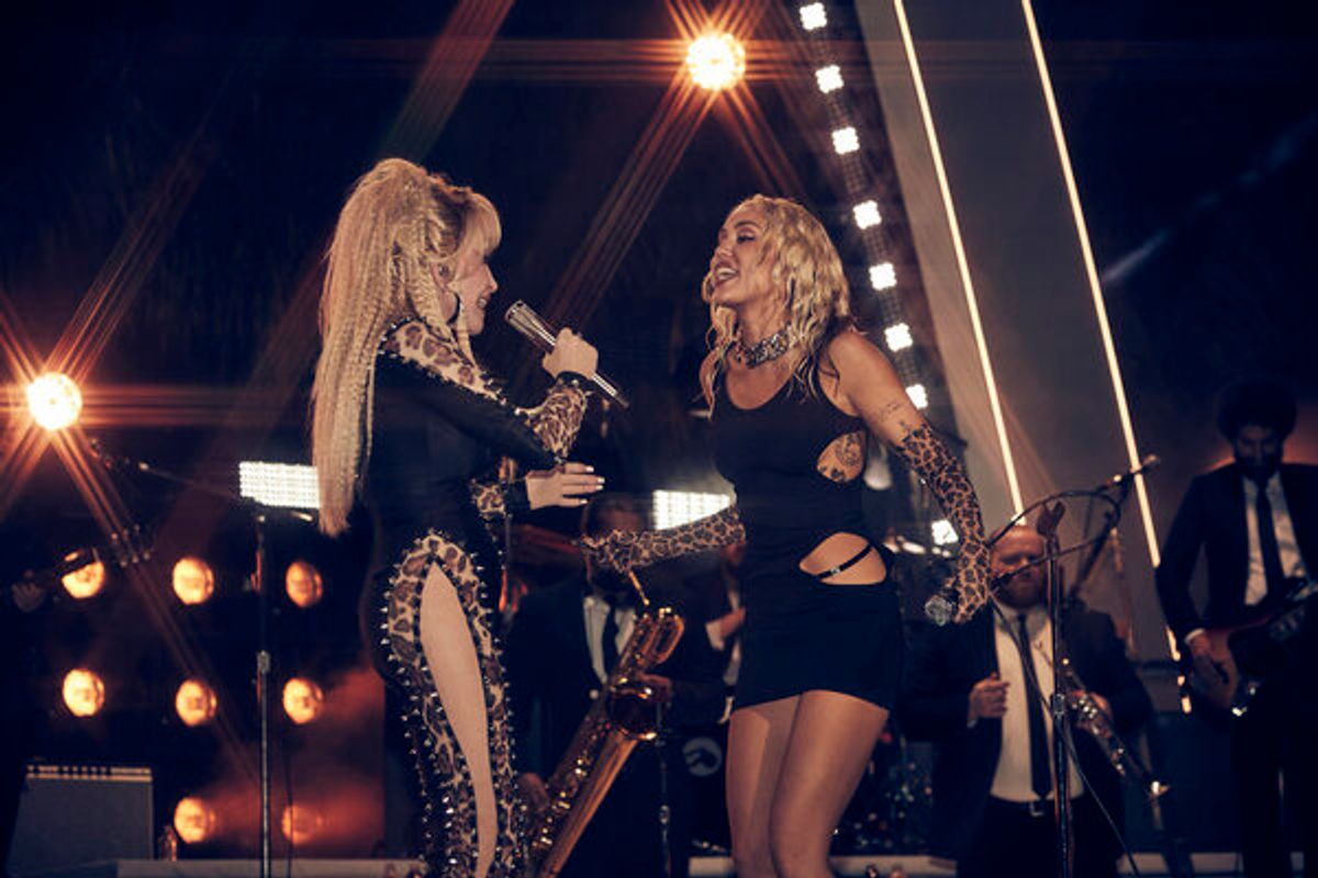 Dolly Parton and Miley Cyrus  at 