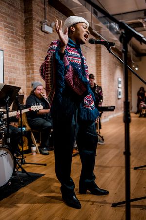 Juwon Tyrel Perry with his rendition of Santa Baby. (Photo by Elizabeth Stenholt) @ BroadwayWorld Juwon Tyrel Perry with his rendition of Santa Baby. (Photo by Elizabeth Stenholt) Photo