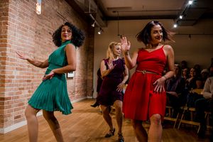 Turkey Lurkey Time: the Dancers, featuring Ariel Etana Triunfo, Kelly Felthous and Shanna VanDerwerker. (Photo by Elizabeth Stenholt) @ BroadwayWorld Turkey Lurkey Time: the Dancers, featuring Ariel Etana Triunfo, Kelly Felthous and Sh Photo