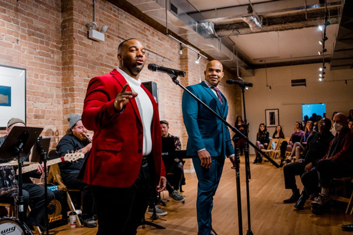 Wesly Anthony Clerge and Daniel de Cranie-Pierre sing O Holy Night. (Photo by Elizabeth Stenholt) at 
