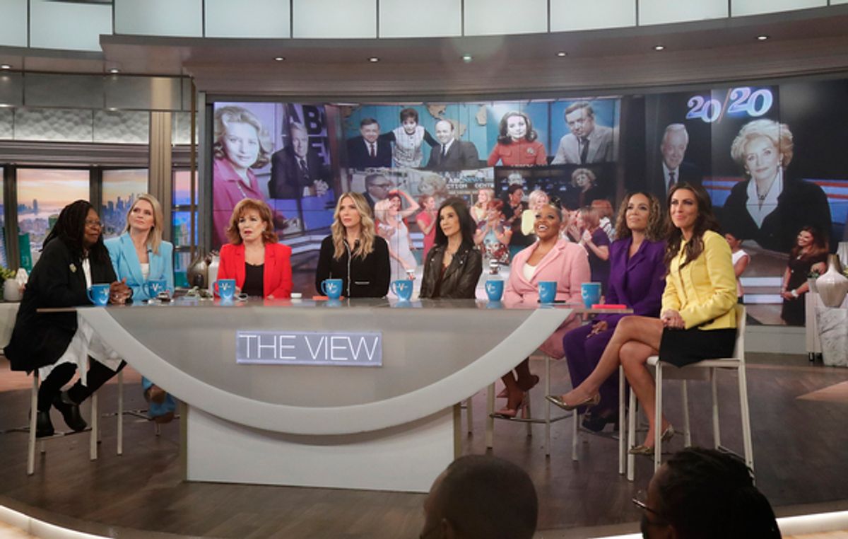 Whoopi Goldberg, Sara Haines, Joy Behar, Debbie Matenopoulos, Lisa Ling, Sherri Shepherd, Sunny Hostin, Alyssa Farah Griffin at 