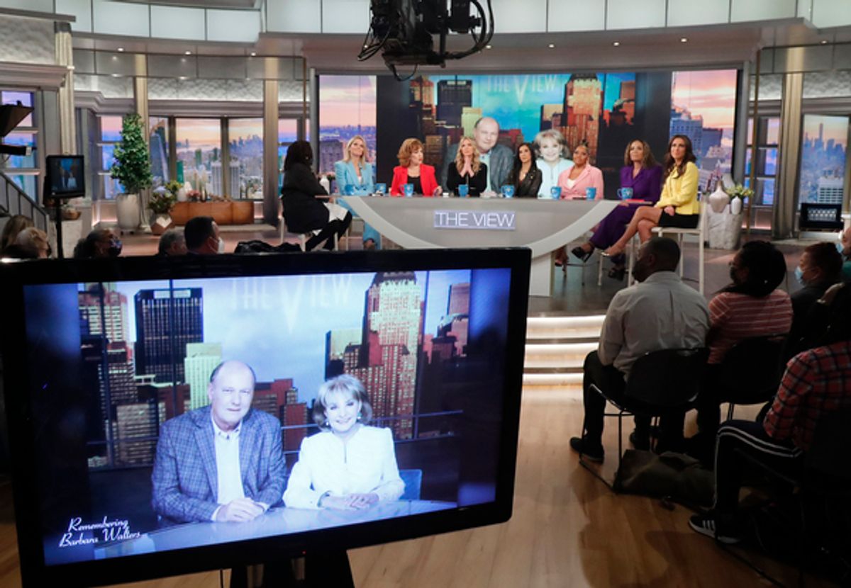 Whoopi Goldberg, Sara Haines, Joy Behar, Debbie Matenopoulos, Lisa Ling, Sherri Shepherd, Sunny Hostin, Alyssa Farah Griffin at 