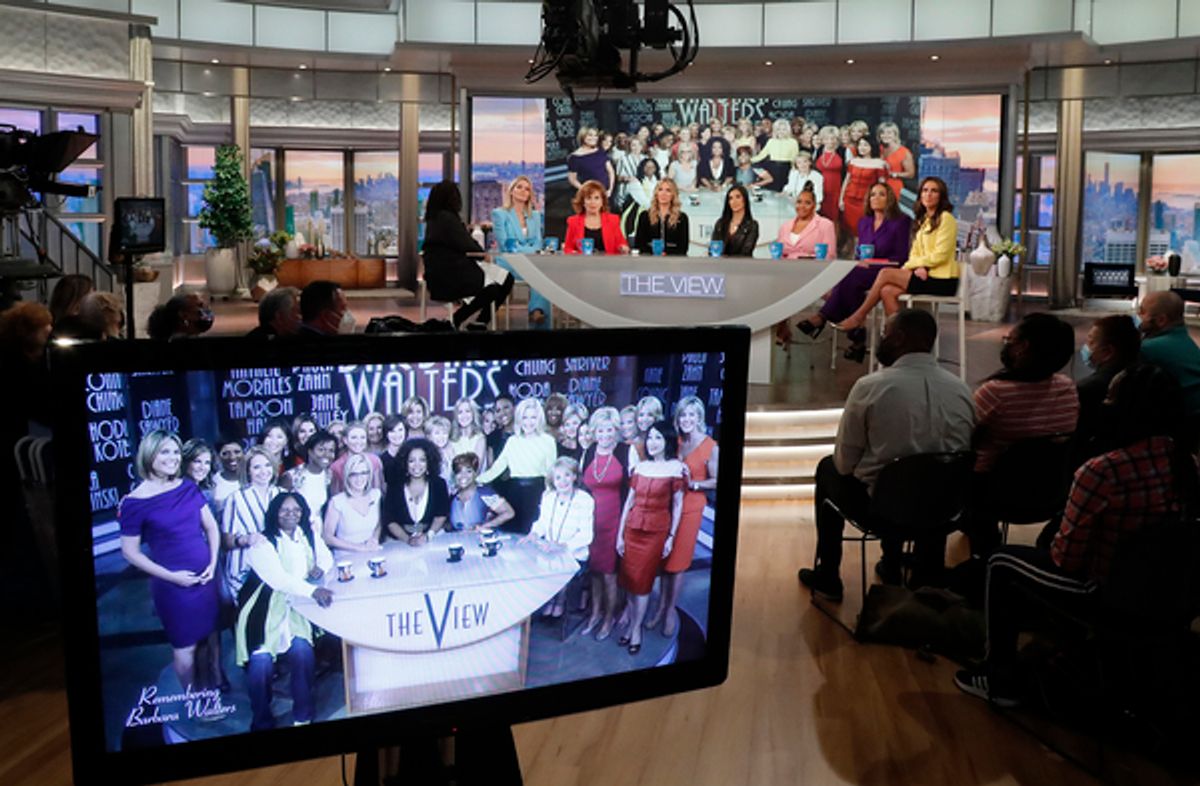 Whoopi Goldberg, Sara Haines, Joy Behar, Debbie Matenopoulos, Lisa Ling, Sherri Shepherd, Sunny Hostin, Alyssa Farah Griffin at 