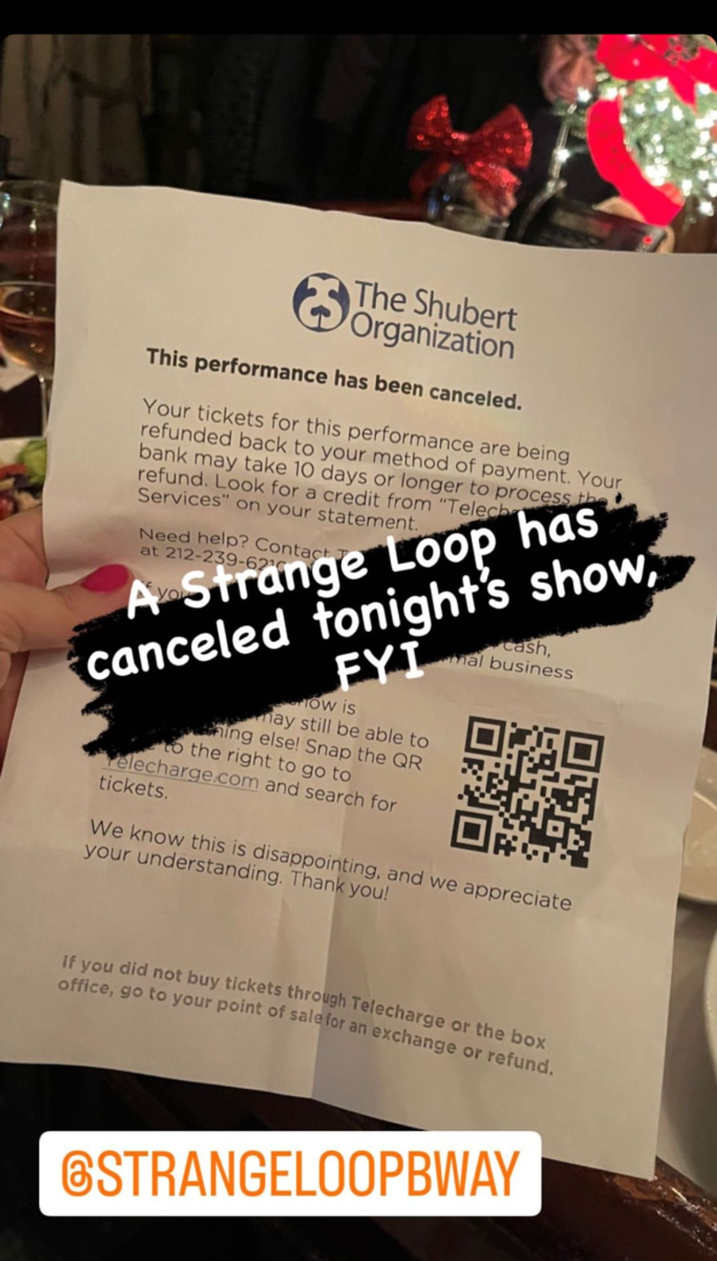Tonight's Performance Of A STRANGE LOOP Canceled  Image